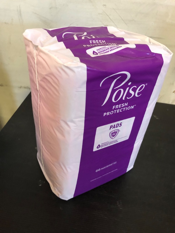 Photo 1 of Poise Incontinence Pads, 4 Drops Moderate Absorbency