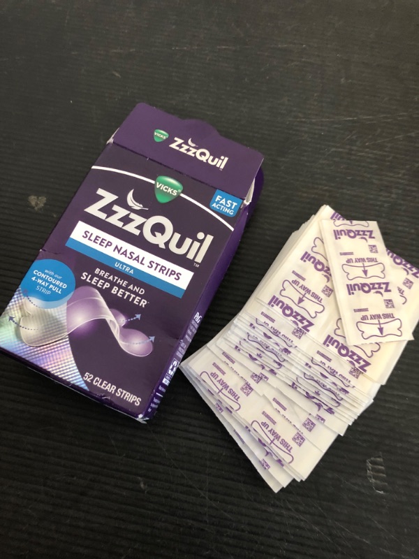 Photo 2 of ZzzQuil, Sleep Nasal Strips, Clear Nighttime Nasal Strips, Instantly Opens Nose for Better Breathing, Reduces Nasal Congestion for Less Snoring and Better Sleep, Drug Free, Unscented, 52ct