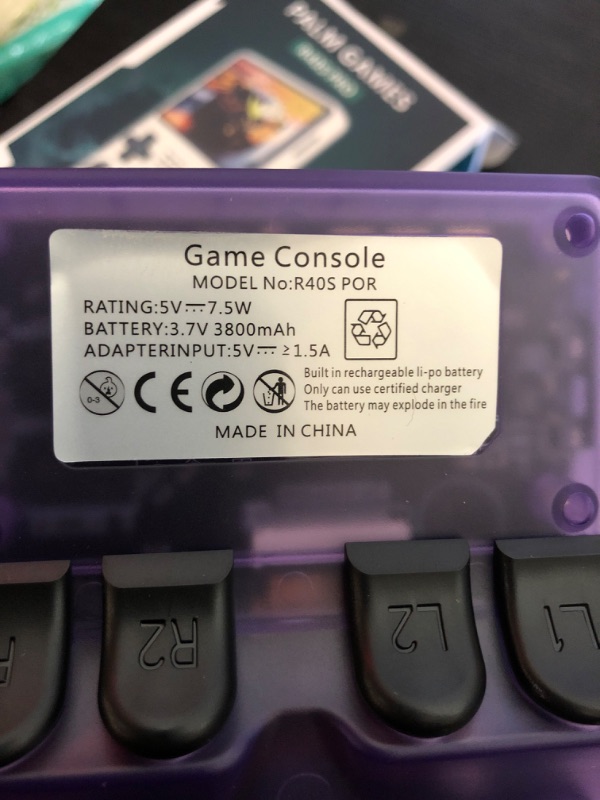 Photo 3 of R40S Pro Handheld Game Console, Over 30,000 Pre-Installed Games, More Than 20 Retro Emulator Systems, 3.5 inch IPS Full-View HD Screen?256GB (Purple)