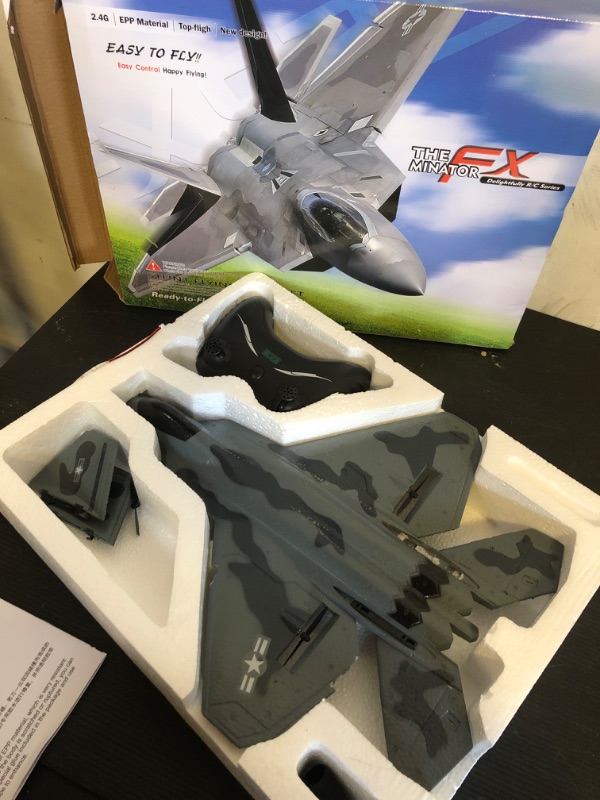 Photo 1 of RC Jet Plane LED Light with Extra 3 Battery 2.4Ghz Remote Control Plane,RC Planes Foam Remote Control Airplane Gift for Adults&Kids - Aircraft Fighter Army Toy, Easy to Flying Toys for Boys