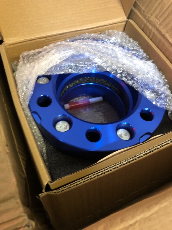 Photo 2 of Orion Motor Tech 6x5.5 Wheel Spacers 1.25in Blue Wheel Spacer Kit Compatible with FJ Cruiser Tacoma 4Runner Tundra, 6x139.7mm Hub Centric Wheel Spacers 106mm Bore with 12x1.5 Studs