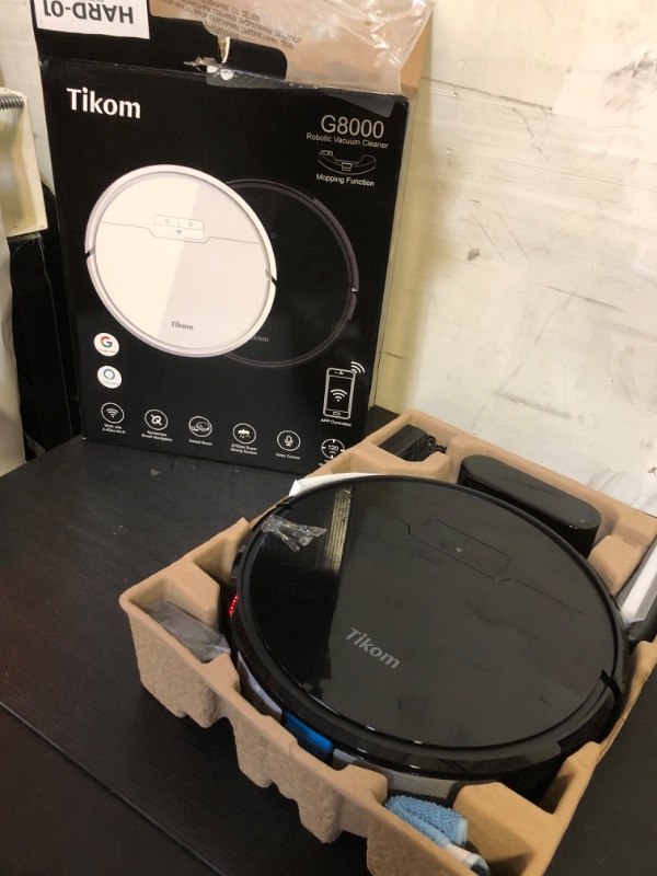 Photo 4 of Tikom Robot Vacuum and Mop, G8000 Robot Vacuum Cleaner, 2700Pa Strong Suction, Self-Charging, Good for Hard Floors, Black