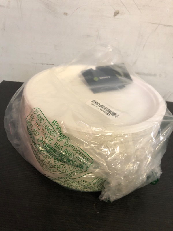 Photo 1 of Hihomry Compostable Heavy Duty Paper Plates 10 Inch, Disposable White Plates Biodegradable, 10 In Dinner or Party Large Paper Plate Bulk, Eco-Friendly Sugarcane Paperplates [125-Pack]