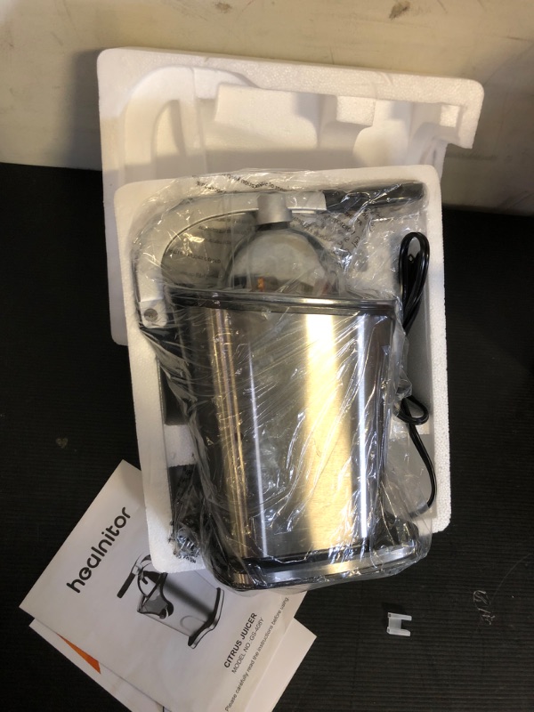 Photo 1 of Healnitor 150W Electric Citrus Juicer Squeezer with 2 Cones, Stainless Steel Quiet Orange Juice Extractor Machines for Lime Grapefruit Lemon, Detachable Design