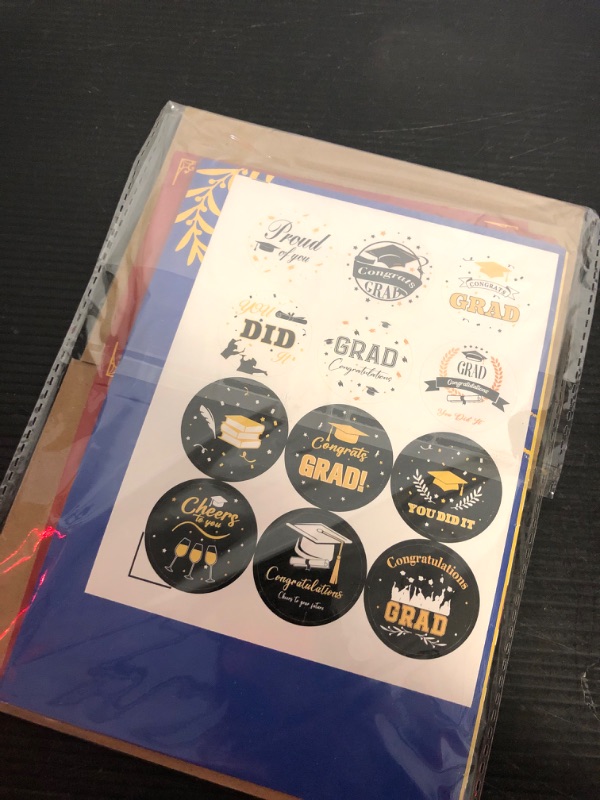 Photo 1 of Graduation Cards, Graduation Cards 2024, Funny Graduation Card, 12 Pack Congratulations Cards with Envelopes, Graduation Greeting Cards Grad Gift Cards College High School Graduation Party Decorations