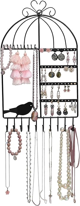 Photo 3 of 2 - BRAND NEW - ARAD BIRDCAGE JEWELRY WALL STAND BLACK