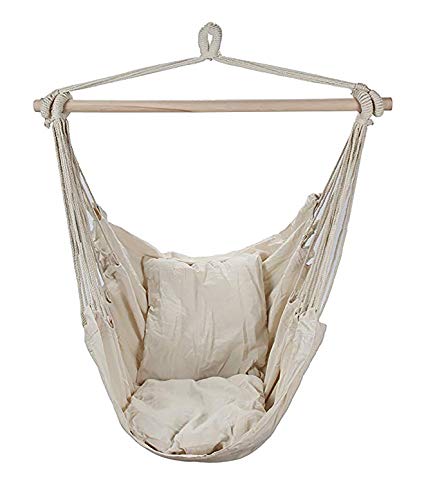 Photo 1 of 2 - BRAND NEW - ARAD HAMMOCK PATIO CHAIR, HANGING PORCH SWING WITH CUSHIONS, INDOOR OR OUTDOOR SEAT, WHITE