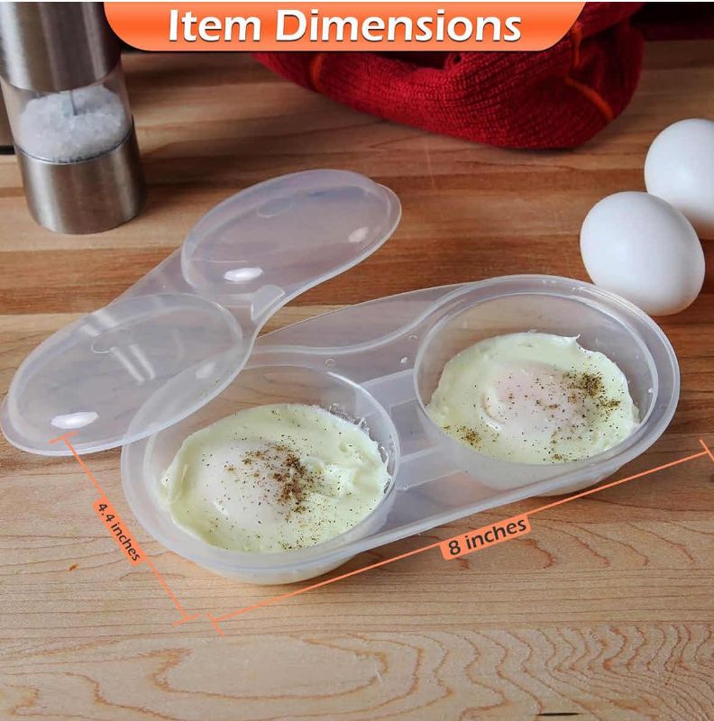 Photo 1 of 4-BRAND NEW-HOME-X MICROWAVE 2 EGG POACHER. BPA FREE, WITH LID.