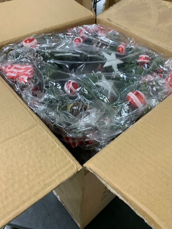 Photo 1 of NEW CASE OF HOME X CHRISTMAS WREATH CANDLE HOLDER CENTERPIECE (5PCS PER CASE)