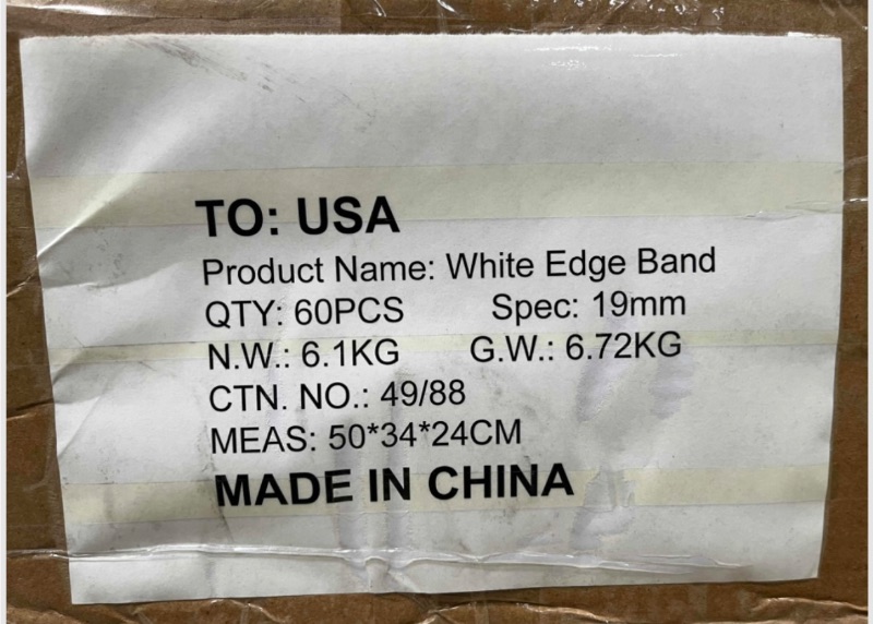 Photo 1 of CASE OF 60 DOVETAIL BIRCH WHITE VENEER IRON ON BANDING TAPE ROLLS 0.75” X 25’