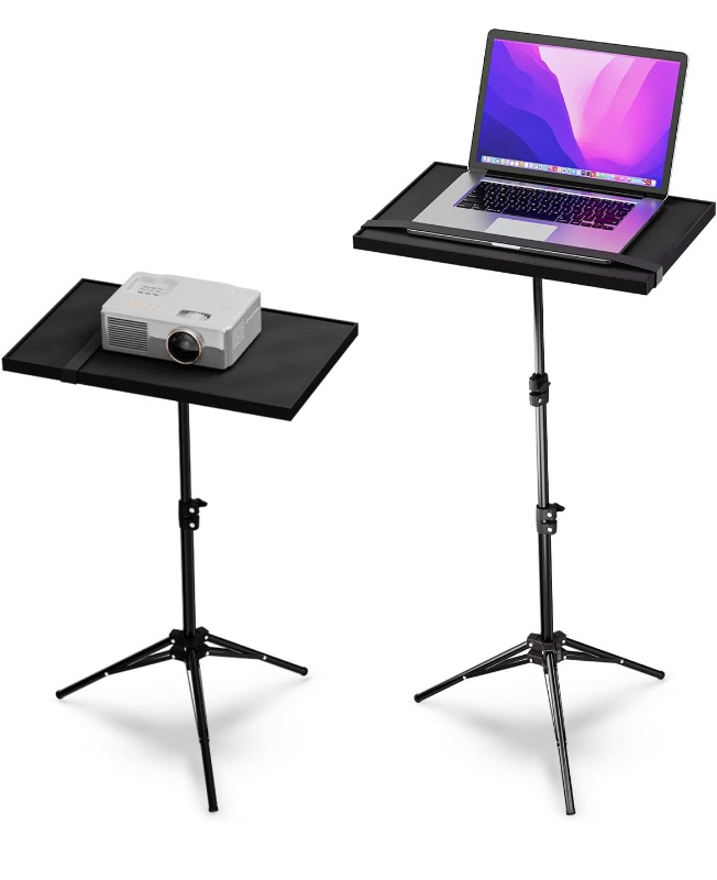 Photo 1 of CASE OF 5 TOP PERCH PORTABLE PROJECTOR STAND LAPTOP TRIPOD STAND WITH ADJUSTABLE HEIGHTS 18.5”, 29.5”, 42.5” AND HOLD 6.5LBS
