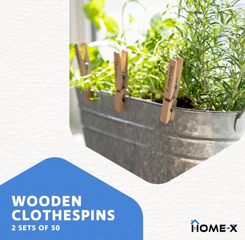 Photo 1 of CASE OF HOME-X WOODEN CLOTHESPINS 100 PCS PER SET/15 SETS PER CASE (1,500 CLOTHESPINS PER CASE)
