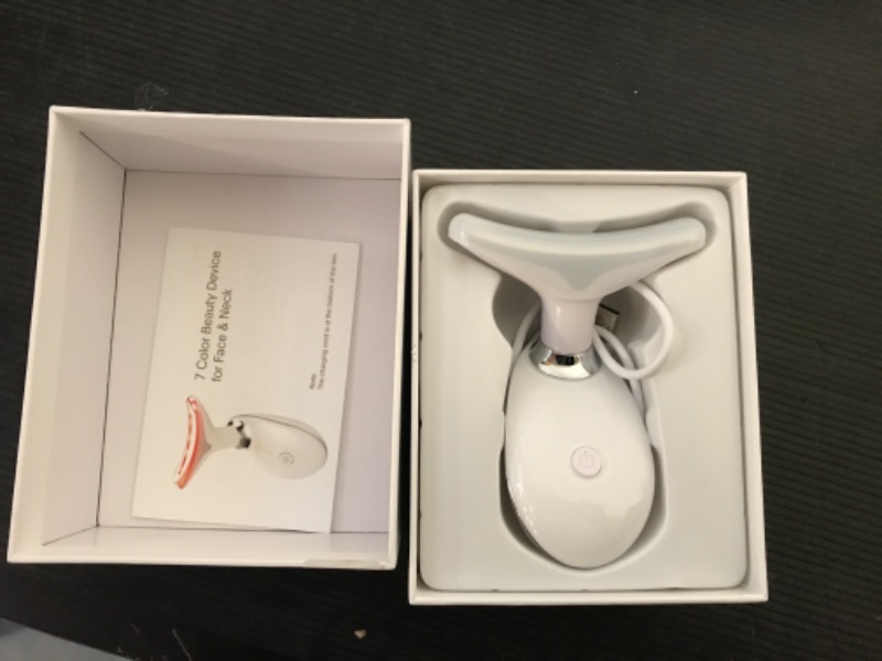 Photo 1 of Fastaid Red-Light-Therapy-for-Face and Neck, Red Light Therapy Wand, 7 Color Led Face Neck Massager for Skin Care, White