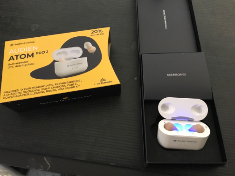 Photo 1 of Audien ATOM PRO 2 Wireless Rechargeable OTC Hearing Aid, Premium Comfort Design and Nearly Invisible