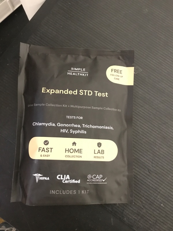 Photo 1 of Simple HealthKit At-Home Expanded STD Test Kit for Chlamydia, Gonorrhea, Trichomoniasis, HIV & Syphilis - STD HIV Test Kit - Free Follow-Up Care & Fast Lab Results