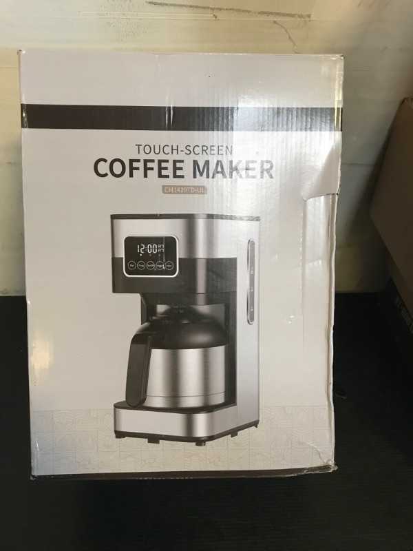 Photo 1 of SHARDOR Coffee Maker Programmable with Thermal Carafe, Touch-Screen Drip Coffee Machine with Timer, 8-Cup Coffee Pot with Pause & Serve, Regular & Strong Brew, Auto Shut Off, Black & Stainless Steel