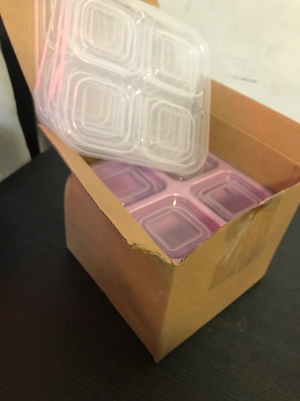 Photo 1 of rngwaper 5 Pack Bento Lunch Box?4 Compartment Snack Containers?Divided Bento Snack Box?Meal Prep, Lunch Box Kids/Toddle/Adults,Food Storage Containers for School, Work and Travel (Multicolor-1)