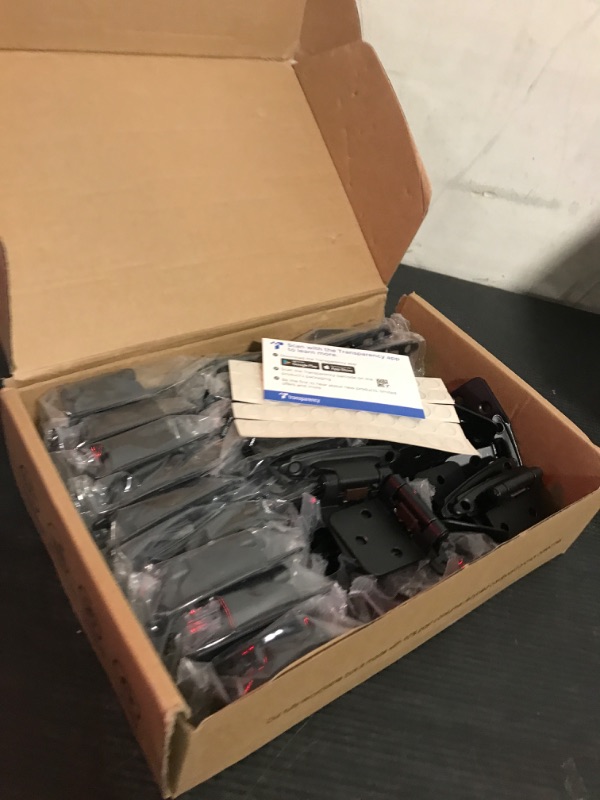 Photo 1 of Ravinte 50Pack 25Pairs 1/2inch Overlay Cabinet Door Hinges Kitchen Black Semi-Concealed Hinges Face Mount Cabinet Hardware Self-Closing W/Door Bumpers&Screwdriver