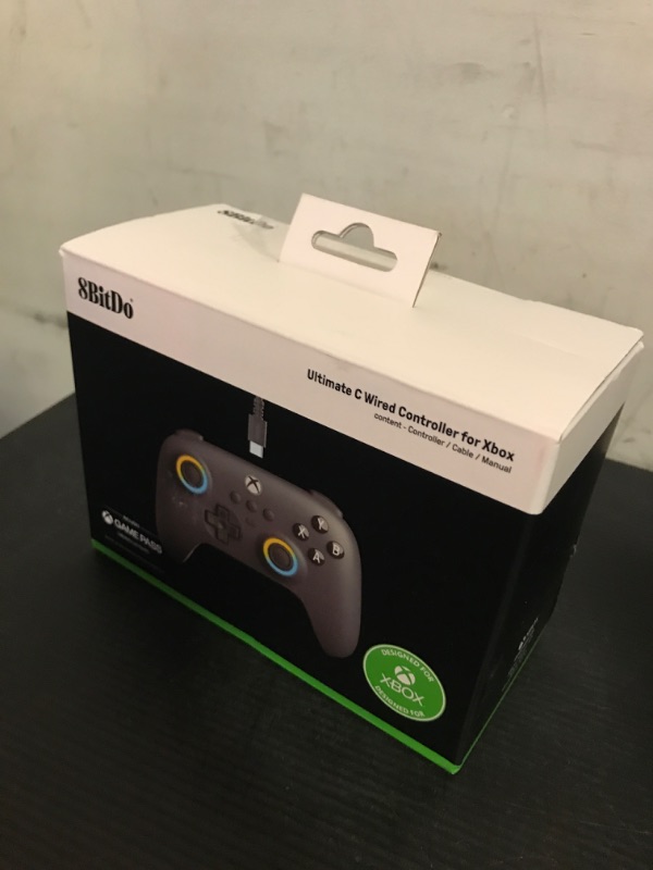 Photo 1 of 8Bitdo Ultimate C Hall Effect Joysticks/Hall Trigger Wired Controller with RGB Lighting Fire Ring, 3.5mm Audio Jack for Xbox Series X|S, Xbox One, Windows 10/11 - Officially Licensed (Dark Gray)