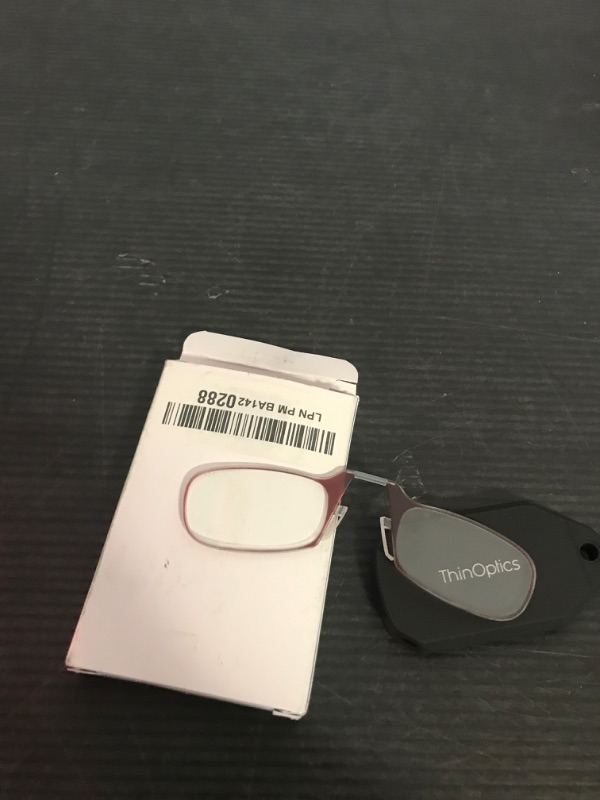 Photo 1 of ThinOptics Keychain Readers Rectangular Reading Glasses, Black Case/Brown Frames, 44 mm + 2.5