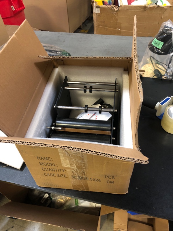 Photo 1 of Crenicelif Manual Bottle Labeling Machine, Bottle Label Applicator Adjustable Manual Round Labeling Machine for Bottle Diameter 0.78-4.72 in