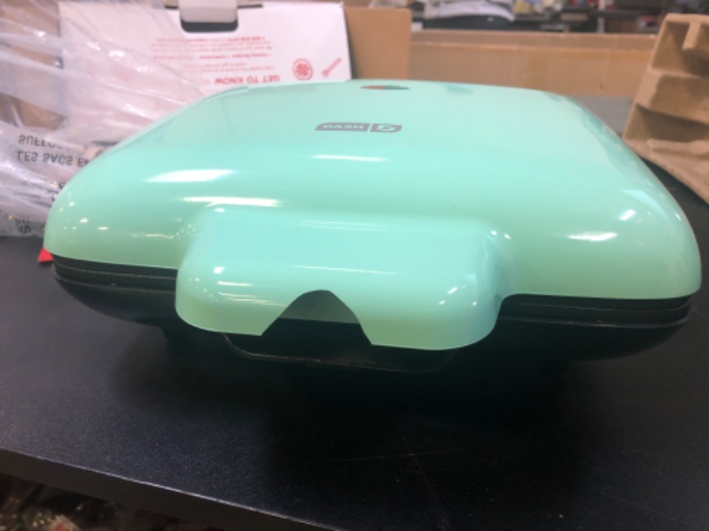 Photo 1 of DASH Multi Mini Waffle Maker: Four Mini Waffles, Perfect for Families and Individuals, 4 Inch Dual Non-stick Surfaces with Quick Release & Easy Clean - Aqua