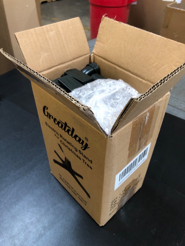 Photo 1 of GREATDAY Rotating Christmas Tree Stand For Artificial Tree,360 degree rotation,Up to 7.5ft and 80 pounds ,With 3 settings trunk diameter of 0.75", 0.88", or 1.25"