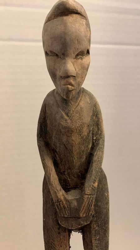 Photo 1 of ANTIQUE AFRICAN TRIBAL WOODEN HAND MADE CARVING 14” TALL