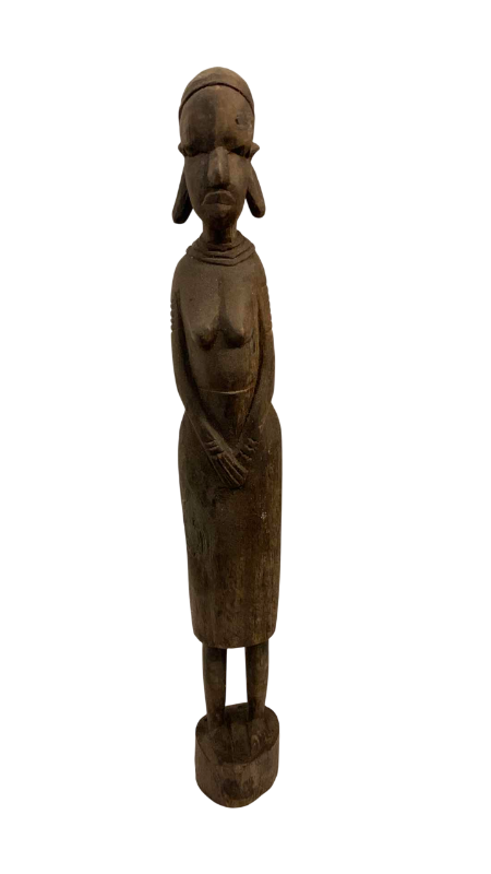 Photo 1 of ANTIQUE AFRICAN TRIBAL WOODEN HAND MADE CARVING 14” TALL