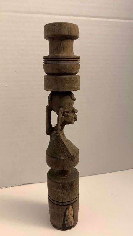 Photo 1 of ANTIQUE AFRICAN TRIBAL WOODEN HAND MADE CARVING 12” TALL