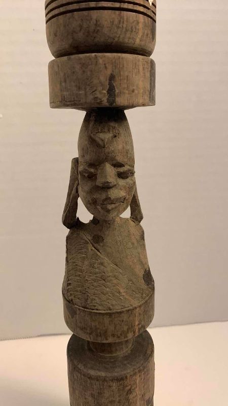 Photo 1 of ANTIQUE AFRICAN TRIBAL WOODEN HAND MADE CARVING 12” TALL