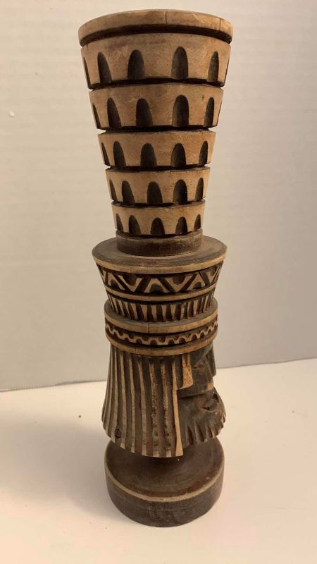 Photo 1 of ANTIQUE AFRICAN TRIBAL WOODEN HAND MADE CARVING 10” TALL
