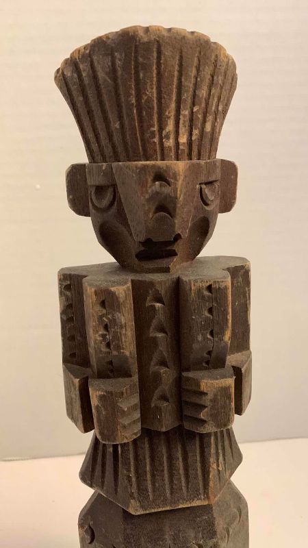 Photo 1 of ANTIQUE AFRICAN TRIBAL WOODEN HAND MADE CARVING 10.5” TALL