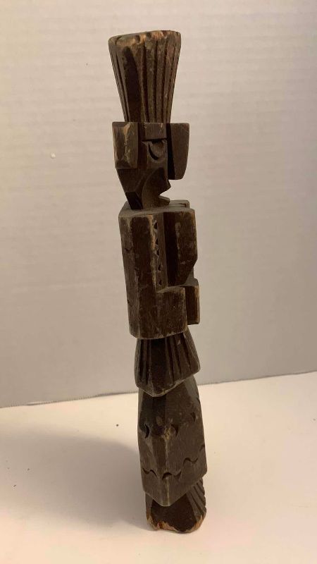 Photo 1 of ANTIQUE AFRICAN TRIBAL WOODEN HAND MADE CARVING 10.5” TALL