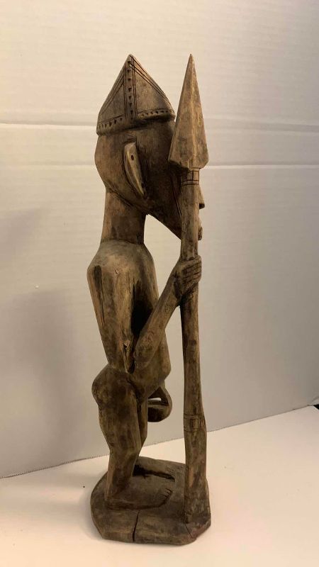 Photo 1 of ANTIQUE AFRICAN TRIBAL WOODEN HAND MADE CARVING 17” TALL