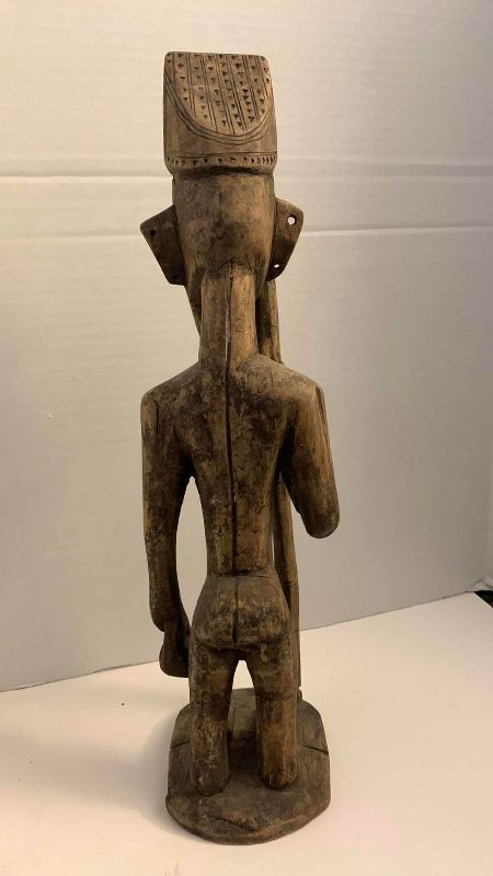 Photo 1 of ANTIQUE AFRICAN TRIBAL WOODEN HAND MADE CARVING 17” TALL
