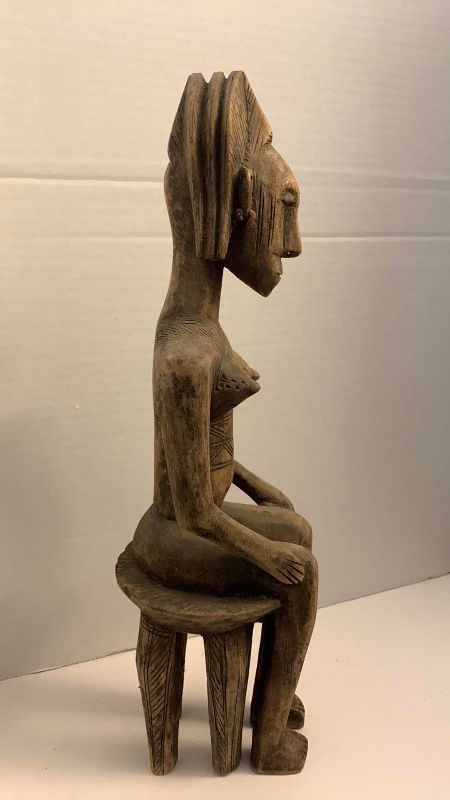 Photo 1 of ANTIQUE AFRICAN TRIBAL WOODEN HAND MADE CARVING 17” TALL