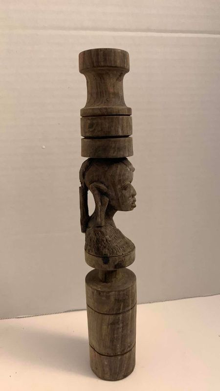 Photo 1 of ANTIQUE AFRICAN TRIBAL WOODEN HAND MADE CARVING 12” TALL