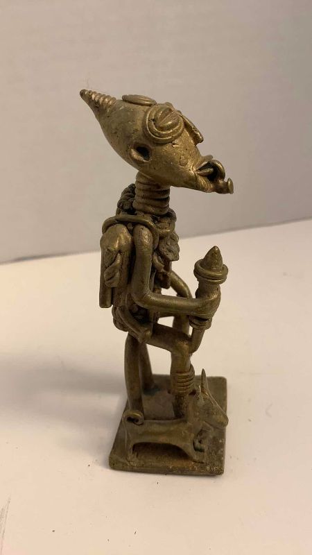 Photo 1 of VINTAGE AFRICAN BRASS FIGURE 5” TALL