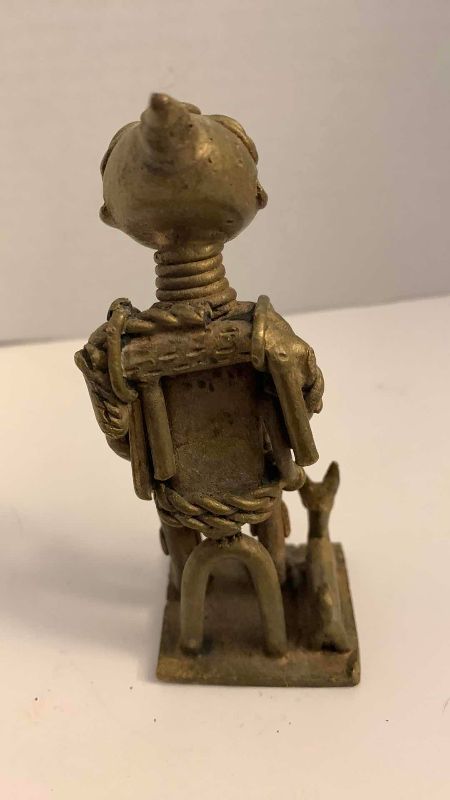 Photo 1 of VINTAGE AFRICAN BRASS FIGURE 5” TALL