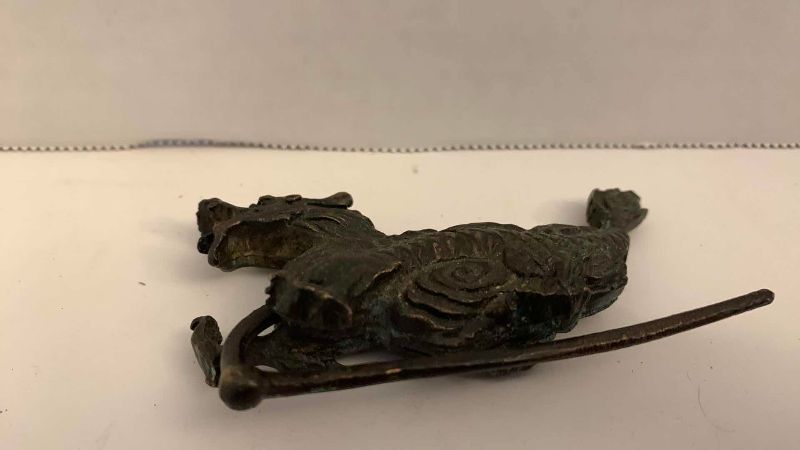 Photo 1 of ANTIQUE BRASS DRAGON LOCK WITH KEY 4” LONG