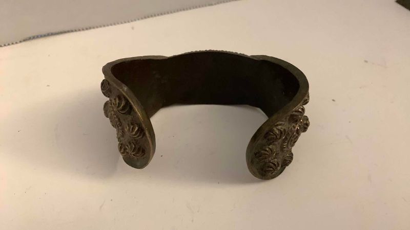 Photo 1 of ANTIQUE PERSIAN BRASS CUFF BRACELET
