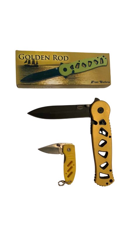 Photo 1 of FROST CUTLERY GOLDEN ROD AND A SMALLER KNIFE