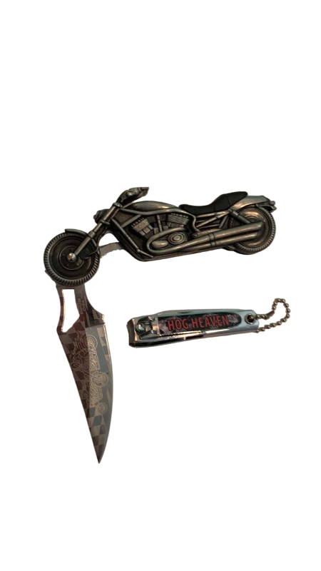 Photo 1 of MOTORCYCLE THEMED KNIFE AND HOG HEAVEN NAIL CLIPPER
