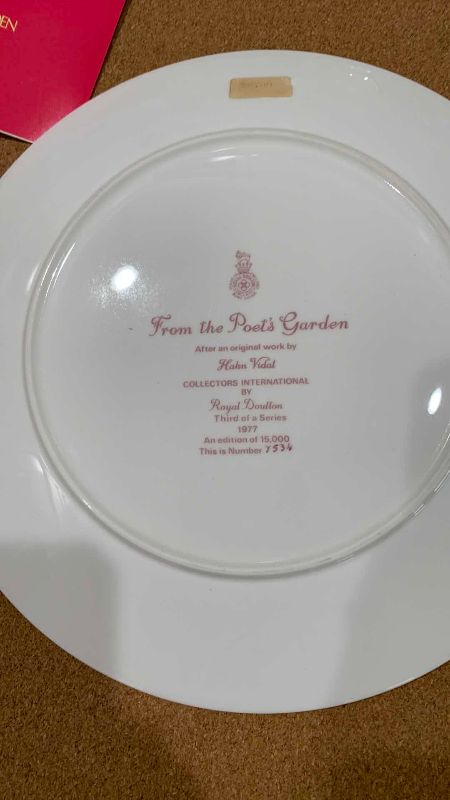 Photo 1 of ROYAL DOULTON COLLECTORS INTERNATIONAL HAHN VIDAL “FROM THE POETS GARDEN” NUMBERED 7534/15000