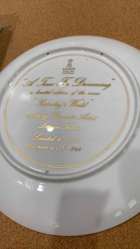 Photo 1 of KAISER PORCELAIN PLATE “A TIME FOR DREAMING” NUMBERED 3768/5000