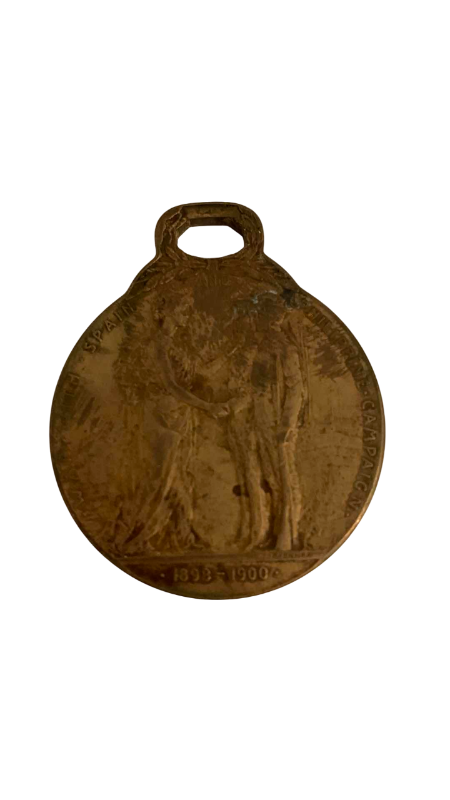 Photo 1 of ANTIQUE BRONZE MEDAL COMMEMORATING PHILIPPINE CAMPAIGN DURING THE SPANISH-AMERICAN EAR 1898-1900