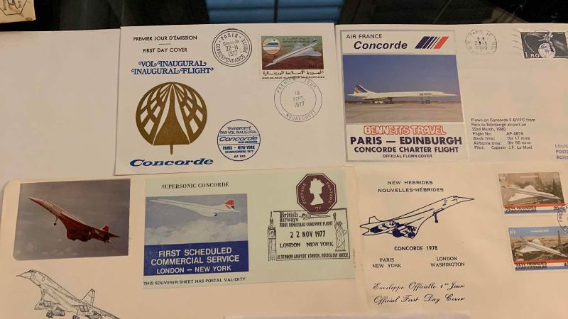 Photo 1 of 1977-1980 CONCORDE INAUGURAL FLIGHTS COMMEMORATIVE STAMPS