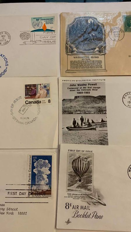 Photo 1 of 9-VINTAGE 1940-1978 UNITED NATIONS FIRST DAY ISSUE STAMPS