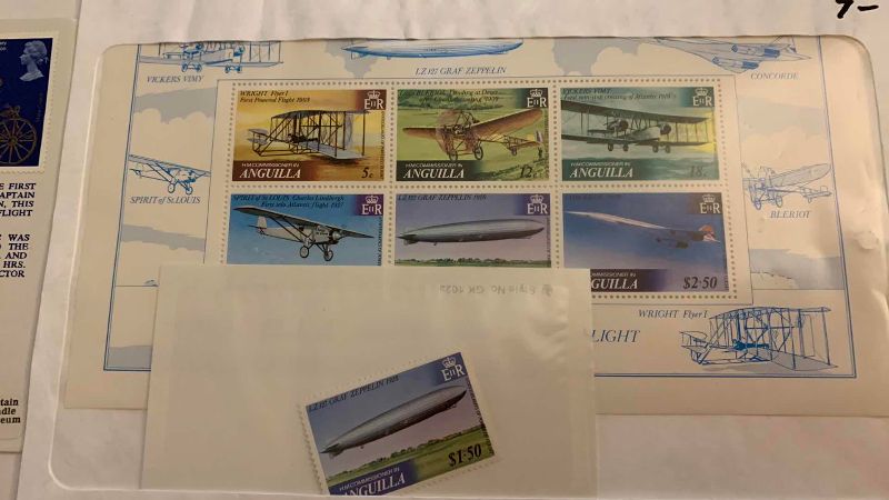 Photo 1 of 1979 CONCORDE ANNIVERSARY FLIGHT SIGNED BY CREW AND AN ANGUILLA PLANE STAMP SHEET